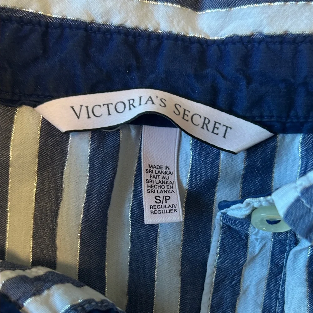 Victoria's Secret Blue and White Striped Pajama Set - Picture 2 of 2